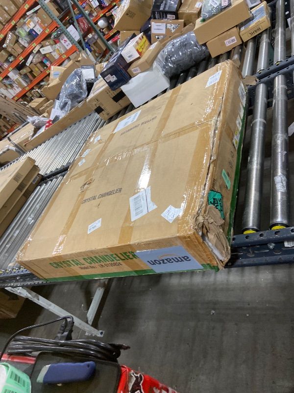 Photo 1 of WECHAET Modern Crystal Staircase Chandelier, Foyer Large Chandeliers for High Ceilings Entryway Hallway Entrance Living Room, Foyer Lighting Fixtures, D31.5'' x H94.5''