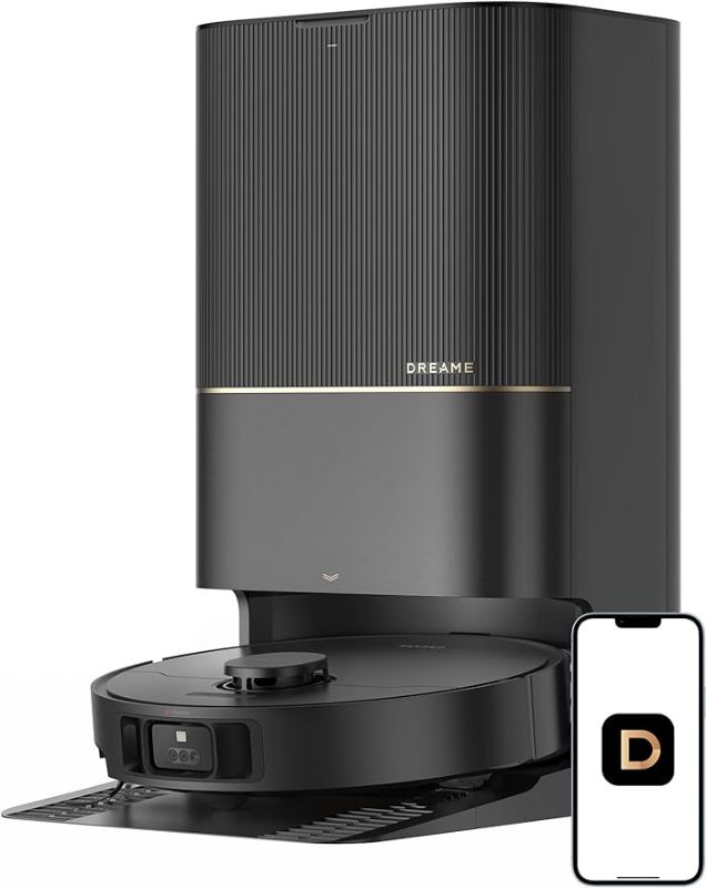 Photo 1 of DREAME X40 Ultra Robotic Vacuum with Removable & Liftable Mop, 12,000Pa Suction, Side Brush Extensive Cleaning, 158°F Mop & Washboard Self Cleaning, Auto-Empty, Auto Refill, liftable Brushes