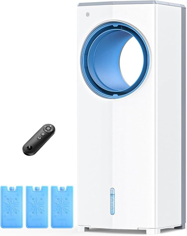 Photo 1 of Windowless Air Conditioner, 32" Bladeless Evaporative Air Cooler with 4 Modes & 3 Speeds, 3L Tank for 24H Cooling, 25FT Remote, 8H Timer, Portable Swamp Cooler Air Conditioner No Window Needed