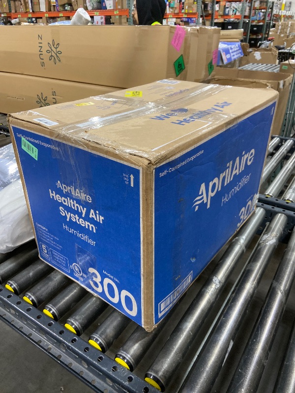 Photo 1 of AprilAire 300 Self-Contained Fan Powered Whole-House Humidifier, for Homes with Ducted Forced Air Furnace Systems, Boilers, Mini-Splits, Radiant Heat, and Other Ductless Systems up to 3,900 Sq. Ft.