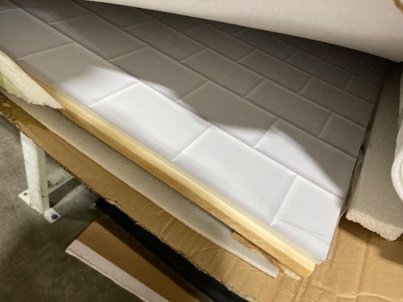 Photo 1 of 4 Pcs 79in x 39in Waterproof Vinyl Shower Surround Kit Shower Wall Panels with Accessories in Solid Surface for Subway Tub Corner Trimmable Upgraded Protection(Classic)