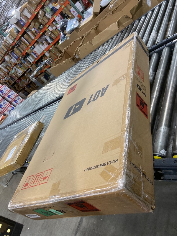 Photo 1 of Palimder Vanity Desk with Mirror and Light, Large Drawer and Three Level Storage Dresser, 3 Lighting Modes Adjustable Brightness, Bedroom Dressing Table (White)