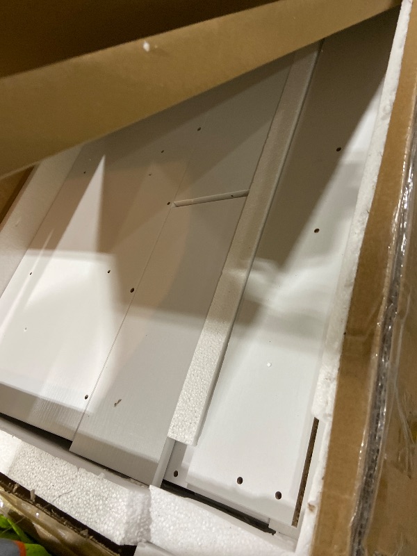 Photo 1 of Palimder Vanity Desk with Mirror and Light, Large Drawer and Three Level Storage Dresser, 3 Lighting Modes Adjustable Brightness, Bedroom Dressing Table (White)