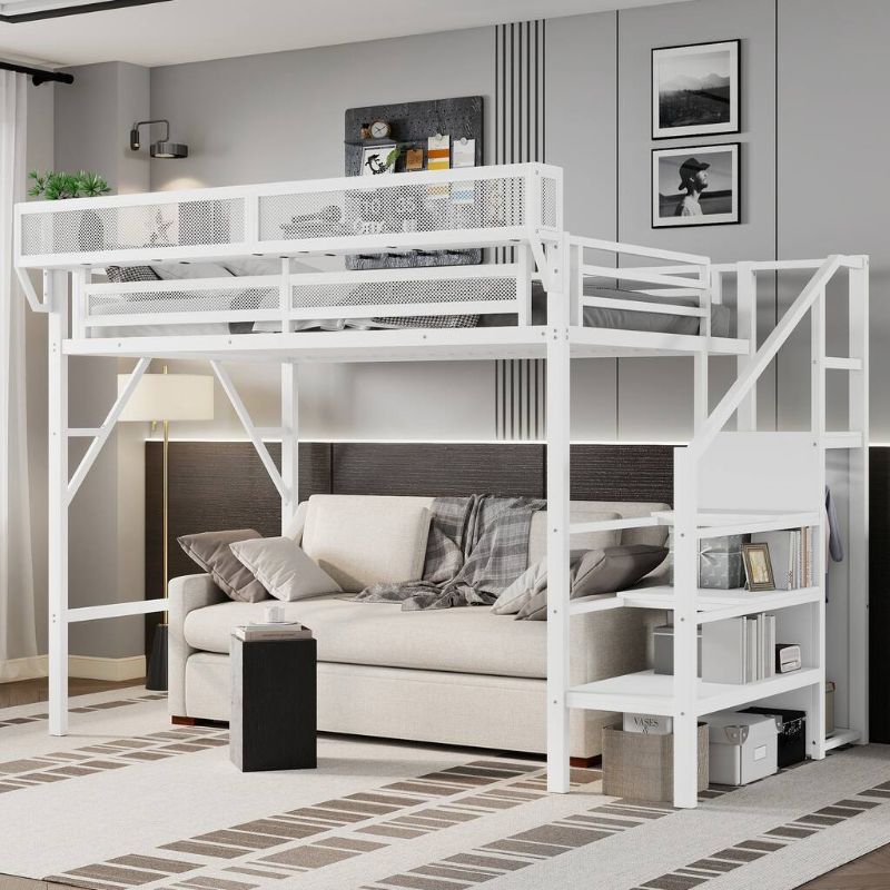 Photo 1 of TWIN METAL LOFT BED WHITE 