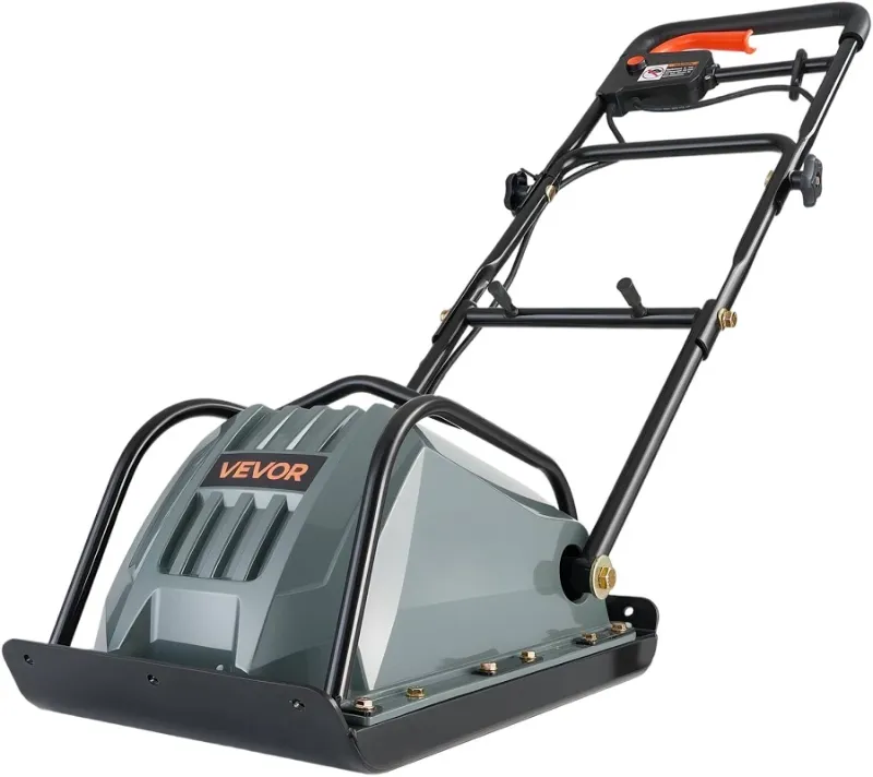 Photo 1 of VEVOR Plate Compactor, 130W Output Electric Ground Rammer, 5 kN Force, 3.9 in Depth, 16 m/min Speed, 3304 sq.ft/h Efficiency, Gas Powered Soil Compaction Machine for Driveway, Pavement, Landscaping