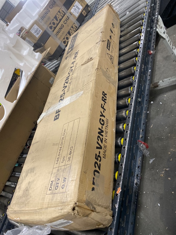 Photo 1 of Rolanstar Bed Frame Queen Size with Drawers and Charging Station, Upholstered Platform Bed with Storage Headboard and LED Light, Heavy Duty Metal Frame Support, No Box Spring Needed, Noise Free, Grey