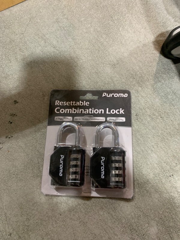 Photo 1 of Puroma 2 Pack Combination Lock for Locker 4 Digit Outdoor Waterproof Padlock for School, Gym, Sports, Fence, Toolbox, Gate, Case, Outdoor, Hasp Storage (Black)