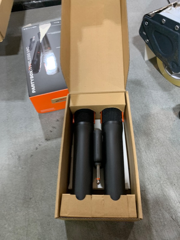 Photo 1 of JBL PartyBox Wireless Mic - 2X Digital Wireless Microphones, Rechargeable Battery (20hrs - 700mAh), Clear Voice, Crisp Sound, Stable 2.4GHz Connection, Compatible with All PartyBox Speakers (Black)