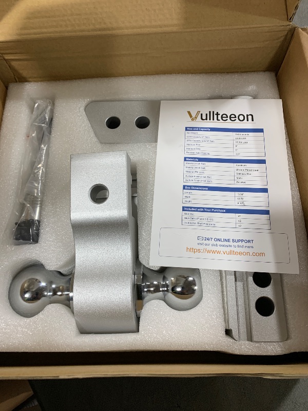 Photo 1 of Drop Hitch for 2.5 Inch Receiver, Vullteeon 8 Inch Adjustable Trailer Hitch Ball Mount, 18,500 LBS GTW, (2" & 2-5/16") Chrome Plated Steels Balls, Aluminum Tow Hitches with Two Anti-Theft Pins Locks