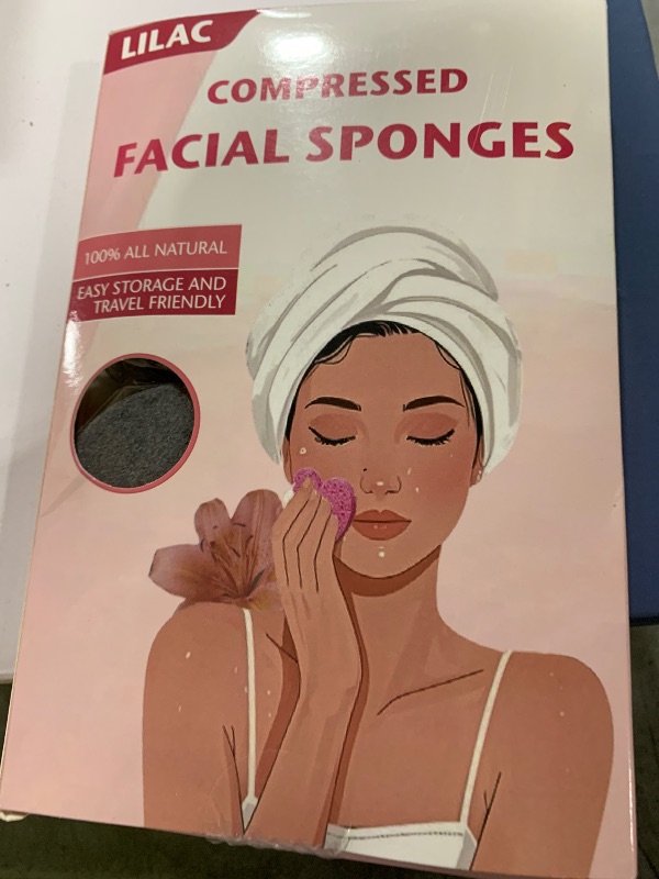 Photo 1 of 100 Count Compressed Facial Sponges 100% Natural Cellulose Eco-Friendly Makeup Sponges for Gentle Cleansing, Exfoliating & Stubborn Makeup Removal Travel for Women (Round Black)