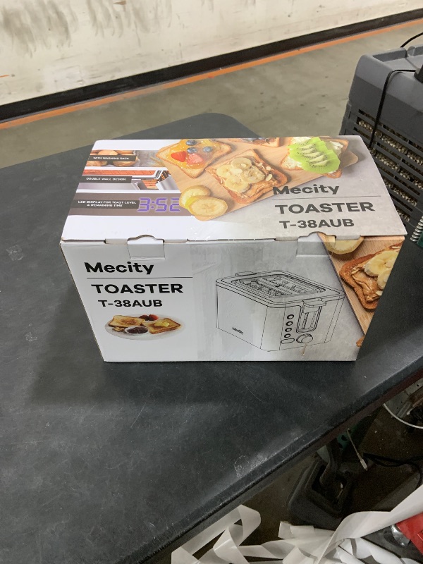 Photo 1 of Mecity Toaster 2 Slice Stainless Steel Body, Timer, Bagel, Defrost, Reheat, Cancel Functions, Warming Rack, Removable Tray, 6 Browning Settings, Extra Wide Slots, Bread Toaster, 120V 800W Black