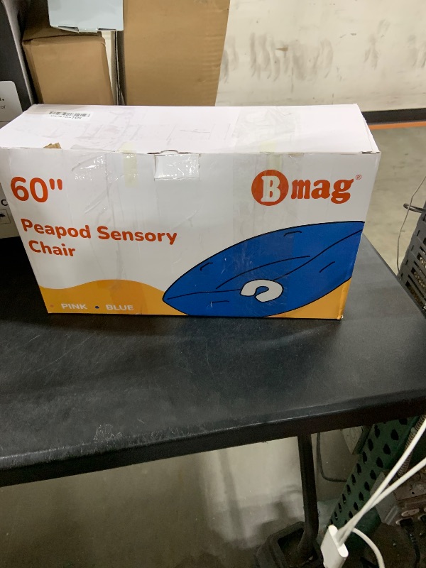 Photo 1 of Bmag Sensory Chair for Kids, Inflatable Peapod Canoe with Neck Pillow, 60" Sensory Pod Seating ADHD Toy Gift for Autistic Children, Includes Electric Air Pump, Blue