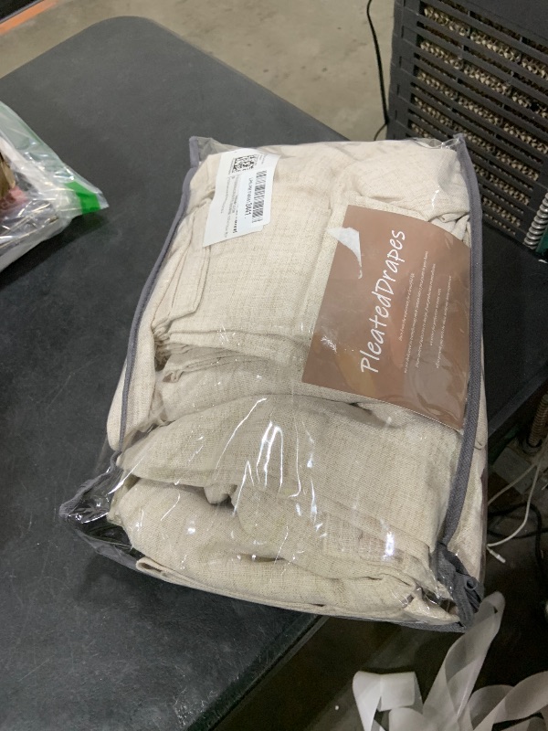 Photo 1 of Unique Natural Linen Blend Heavy Fall Curtains 86 Inches Long for Bedroom/Living Room, Custom Pinch Pleated Track System Sheer Curtains Light Filtering Privacy Decorative Drapes 40"x86"x2 Panels Hooks