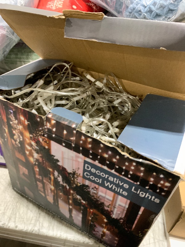 Photo 1 of 1620LED 164ft Christmas Lights, 360Drops 12 Modes Cool White Christmas String Lights Outdoor Dimmable, Waterproof Christmas Decoration Fairy Lights with Timer for Indoor Eaves Party Patio Window Fence