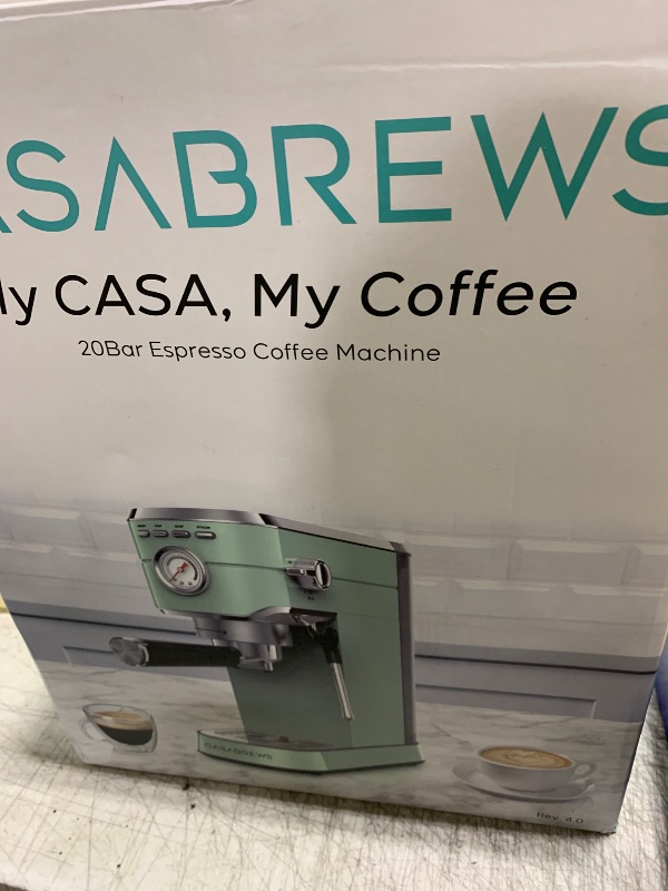 Photo 1 of CASABREWS CM5418 Espresso Machine 20 Bar, Cappuccino Machine with Milk Frother Steam Wand, Stainless Steel Espresso Coffee Machine, Gift for Grandma or Wife, Gift for Girlfriend, Pastel Green