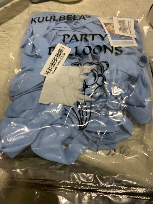 Photo 1 of 110pcs Pastel Blue Balloon 12 Inch, Pastel Blue Latex Balloons for Birthday Party Baby Shower Wedding(with 2 Ribbons).