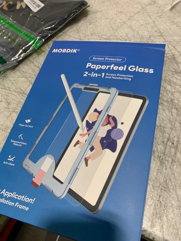 Photo 1 of MOBDIK Paperfeel Glass Screen Protector Compatible with iPad Air 11 M3 2025 / M2 2024, Auto Alignment Kit, Crafted for Natural Writing, Less Reflection