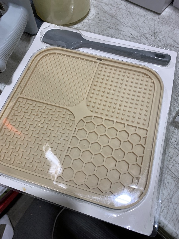 Photo 1 of ChefAide 2 Pack Lick Mat for Dogs,Cats,Upgraded 8.5×8.5 inches Licking Mats with Suction Cups,Slow Feeder Licking Pad for Anxiety Relief and Boredom Reducer,Suitable for Dog Training Set 2