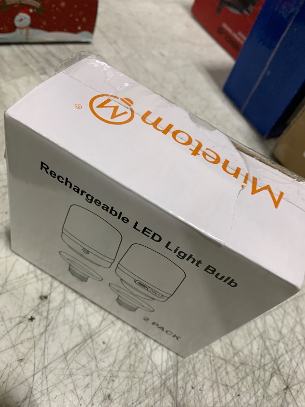 Photo 1 of Minetom E26 Rechargeable Light Bulbs with Remote and Timer, Battery Backup Bulb with 12 Colors and Brightness Dimmable, 2300mAh 40W Equivalent LED Light Bulbs for Lamps Sconces Camping, 2 Pack