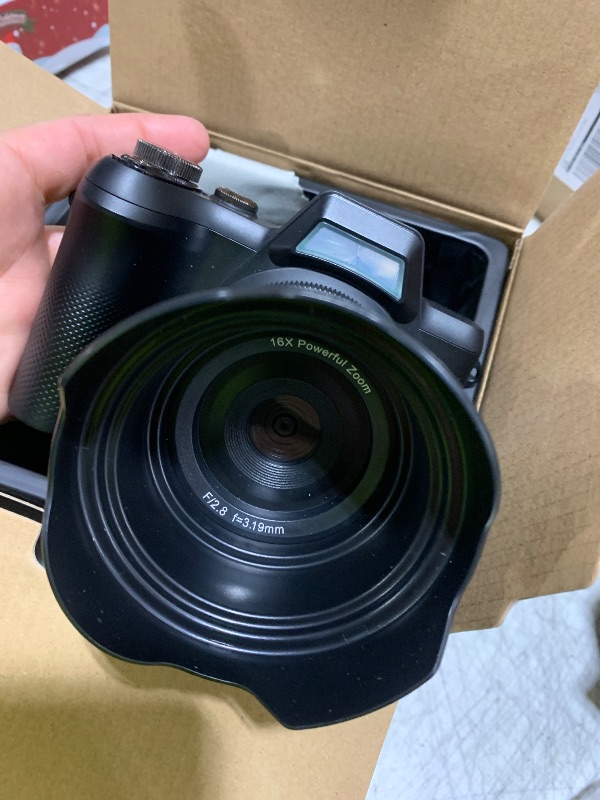 Photo 1 of 4K Digital Camera for Photography, Autofocus 56MP Vlogging Camera for YouTube/Content Creators/Travel, 16X Zoom Video Camera with 3" 180°Flip Screen & Lens Hood, Gift Ideas for Teens & Beginners