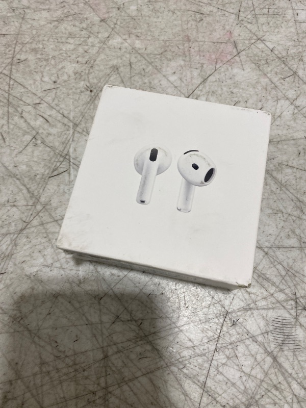 Photo 1 of Apple AirPods 4 Wireless Earbuds, Bluetooth Headphones, Personalized Spatial Audio, Sweat and Water Resistant, USB-C Charging Case, H2 Chip, Up to 30 Hours of Battery Life, Effortless Setup for iPhone