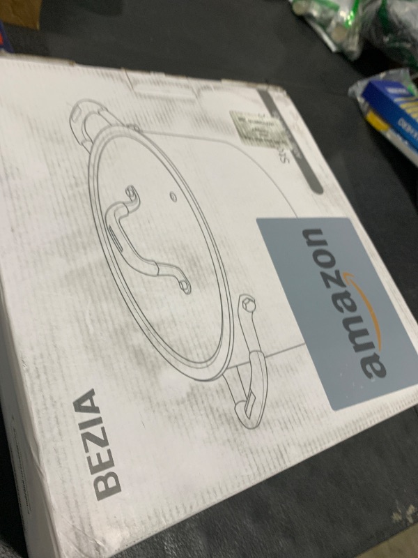 Photo 1 of 10 Quart Nonstick Stock Pot with Lid, BEZIA Fully-Clad 3-Ply Stainless Steel Pots, Induction Soup Pot with Lid, Kitchen Cooking Pots with Silicone Handle, for All Cooktops, Free of PTFE/PFOA/PFOS