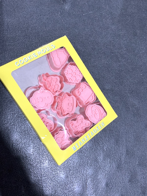 Photo 1 of 10 Piece Mini Christmas Cookie Cutters, 3d Raised Design Cookie Stamps, Mini Gingerbread, Snowflake, Snowman, Candy Baking Molds, Christmas Ornament Cookie Cutter Set