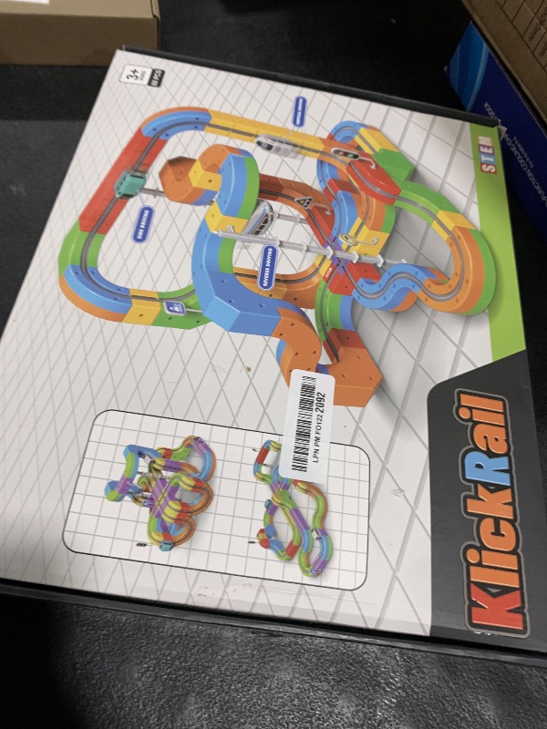 Photo 1 of KlickRail Electric Train Set Flexible Race Track for Kids 4 6 7 8, 88 Pcs Car Track for Toddlers 3-5, Building Toy Train Track Gravity-Defying 3D Embedded Layouts & Motorized Car, STEM Learning Gift