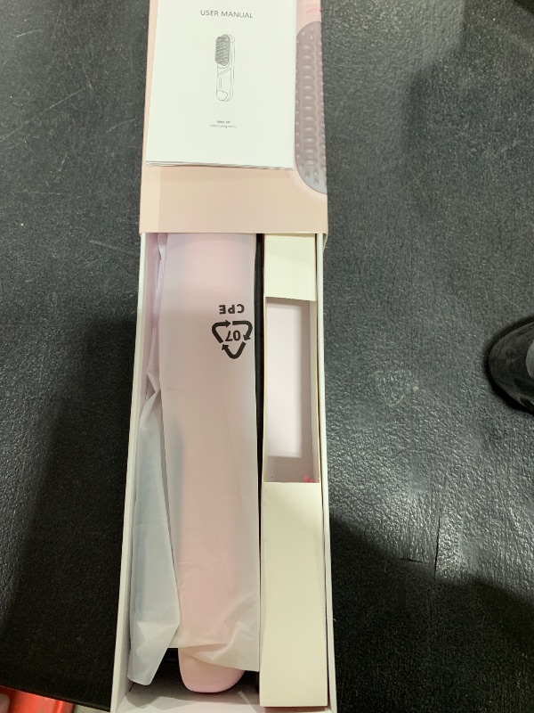 Photo 1 of Go Brush Pro 2026 Hair Straightener Brush 300 Million Negative Ionic Portable Hair Straightener Comb for Women with 4 Temps Fast Heating MCH Ceramic Coating Smooth Frizz Hair Light Pink