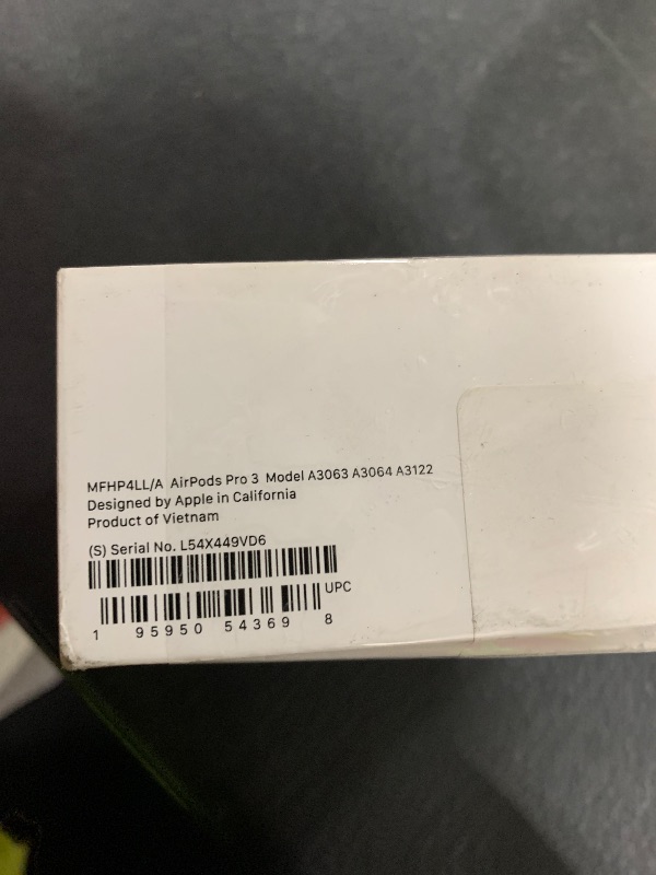 Photo 1 of Apple AirPods Pro 3 Wireless Earbuds, Active Noise Cancellation, Live Translation, Heart Rate Sensing,Hearing Aid Feature,Bluetooth Headphones,Spatial Audio, High-Fidelity Sound, USB-C Charging, White