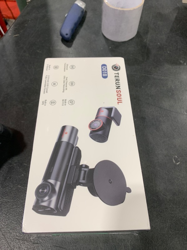 Photo 1 of TERUNSOUl 4K+4K+1080P 3 Channel Dash Cam Front and Rear with Cabin, Free 128GB Card Included, 5.8GHz WiFi6 - up to 20MB/s, IR Night Vision, Built-in GPS, G-Sensor, 24H Parking Mode, Support 512GB Max