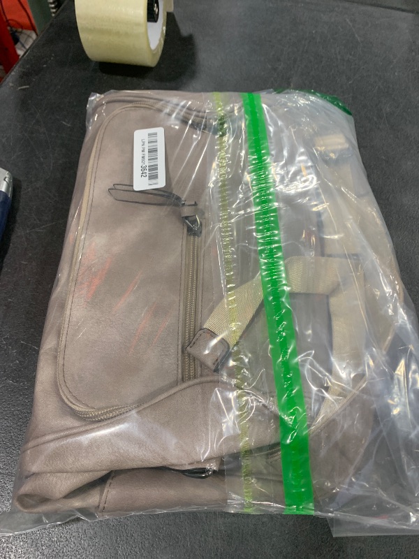 Photo 1 of FADEON Laptop Backpack for Women Leather Travel Backpack with Laptop Compartment, Designer PU Shoulder Laptop Bag Grey