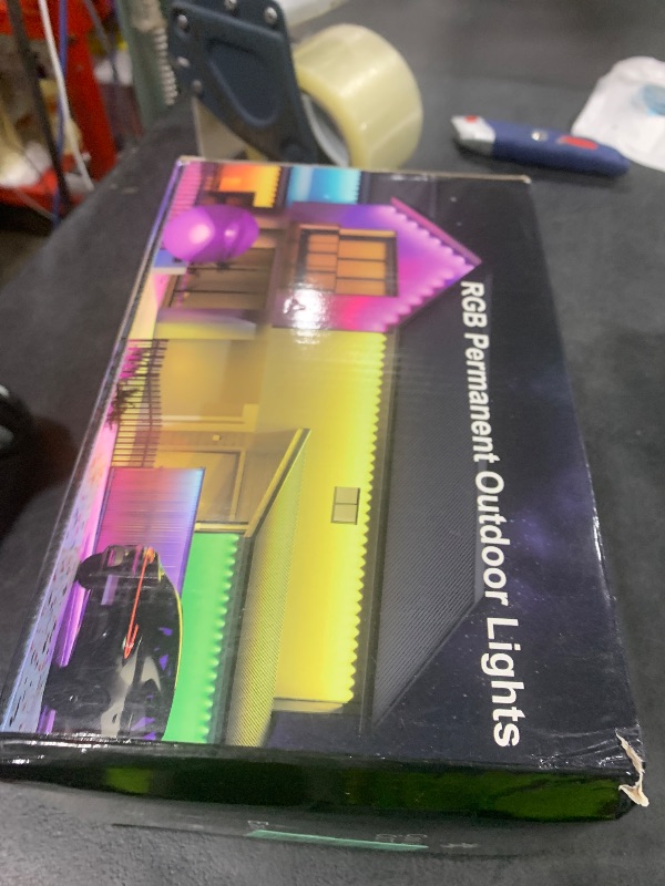 Photo 1 of Fussion 200ft Permanent Outdoor Lights for House, 2025 Smart RGB LED Outside Lights with APP Remote Control, IP67 Waterproof Eternity Eaves Lighting for Christmas, Halloween, Holiday, Party, Daily