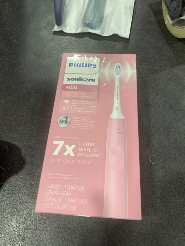 Photo 1 of Philips Sonicare 4100 Series Electric Toothbrush - Sonic Toothbrush with Advanced Sonic Technology, Pressure Sensor, Two Intensity Settings, Smartimer & Quadpacer, Deep Pink, Model HX3681/26