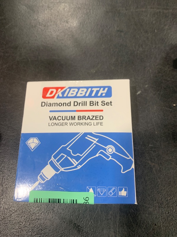 Photo 1 of 10pc Dry Diamond Core Drill Bits Set, Tile Drill bits for Ceramic Porcelain Marble Granite Stone Glass, Integrated Coolant for Dry Drilling, Round Shank, Size 3/16" 1/4" 5/16" 3/8" 1/2" 9/16" 5/8"