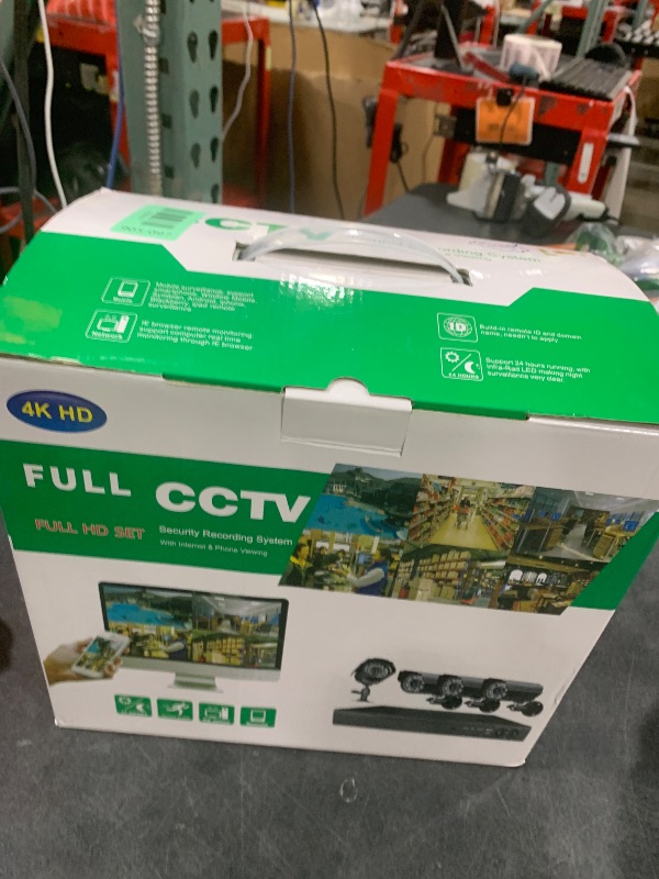 Photo 1 of Home Security System 4Ch DVR Kits with 4pcs 1080P Waterproof Bullet Analog AHD TVI CVI Camera 3MP Lens Color Night Vision Outdoor Surveillance Wired CCTV Set (Include 500GB HDD) 24/7 Recording