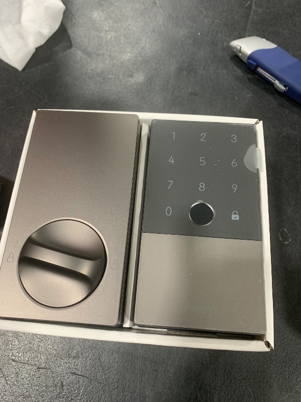 Photo 1 of Aqara Smart Lock U100, Fingerprint Keyless Entry Door Lock with Apple Home Key, Touchscreen Keypad, Bluetooth Electronic Deadbolt, IP65 Weatherproof, Supports Apple HomeKit, Alexa, Google, IFTTT, Gray