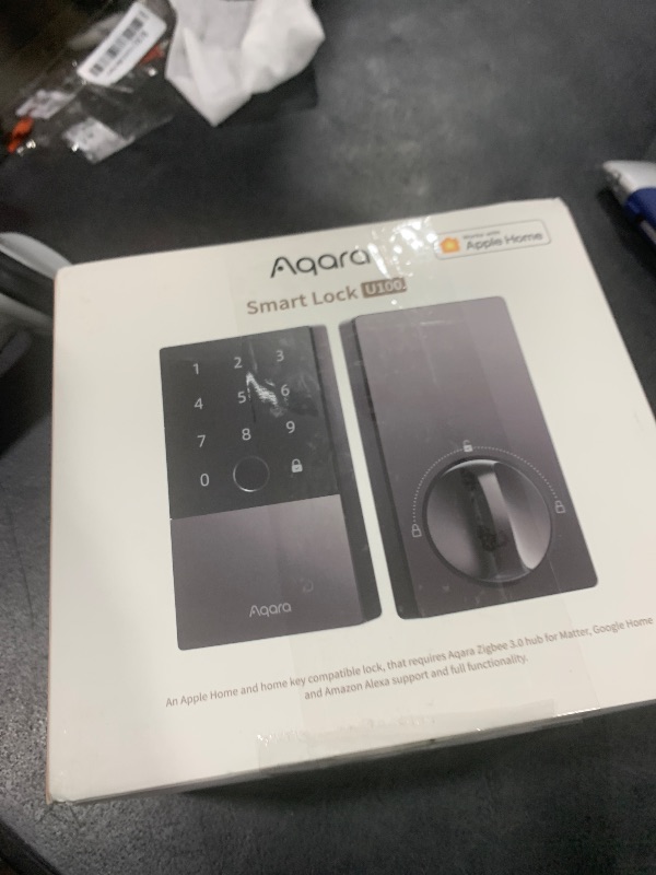 Photo 1 of Aqara Smart Lock U100, Fingerprint Keyless Entry Door Lock with Apple Home Key, Touchscreen Keypad, Bluetooth Electronic Deadbolt, IP65 Weatherproof, Supports Apple HomeKit, Alexa, Google, IFTTT, Gray