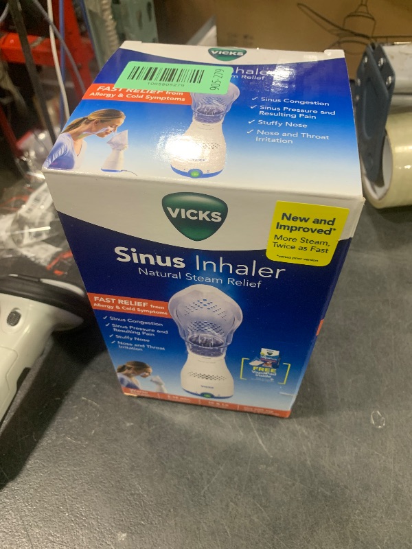 Photo 1 of Vicks Sinus Inhaler - Non-Medicated Steam Relief for Allergies, Congestion, Cough & Colds, Vocal Steamer, Soothes Nasal & Throat Passages, Works with VapoPads (1 Included)