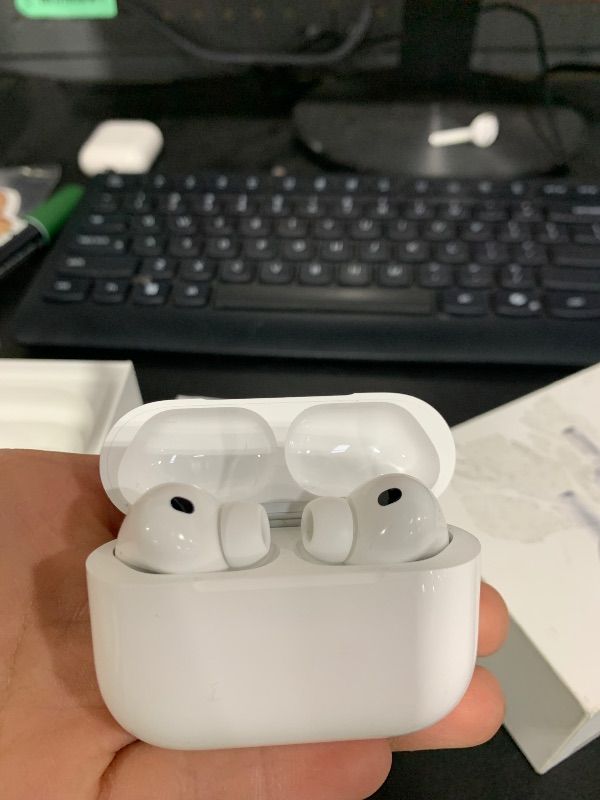 Photo 5 of Apple AirPods Pro 3 Wireless Earbuds, Active Noise Cancellation, Live Translation, Heart Rate Sensing,Hearing Aid Feature,Bluetooth Headphones,Spatial Audio, High-Fidelity Sound, USB-C Charging, White