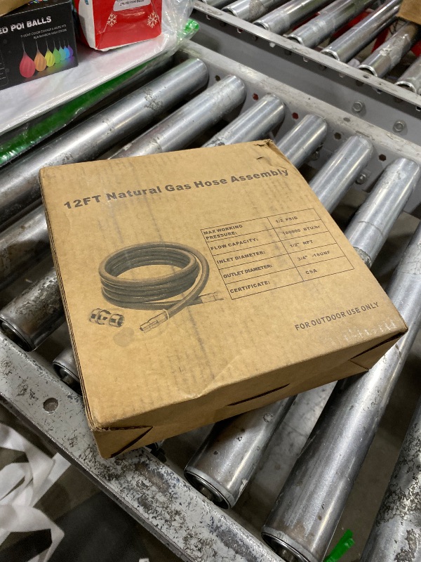 Photo 1 of GASPRO 12 Feet 1/2" ID Natural Gas Hose, Low Pressure LPG Hose with Quick Connect, for Weber, Char-broil, Pizza Oven, Patio Heater and More