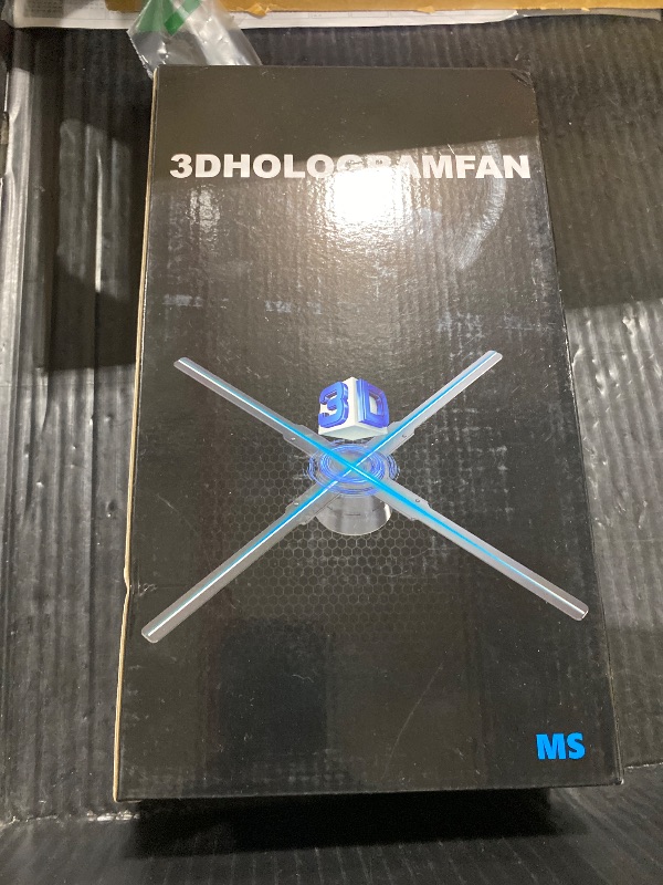 Photo 1 of **DAMAGED** 3Dhologramfan, 52cm 3Dhologramfan Projector HD LED Holographic Christmas Tree Advertising Display with Remote Bluetooth WiFi,1500 Video Library for Business,Bar,Halloween Missyou 20.5 Inch