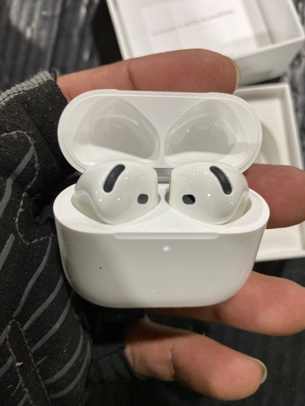 Photo 1 of Apple AirPods 4 Wireless Earbuds, Bluetooth Headphones, with Active Noise Cancellation, Adaptive, Transparency Mode, Personalized Spatial Audio, USB-C Charging Case, Wireless Charging, H2 Chip