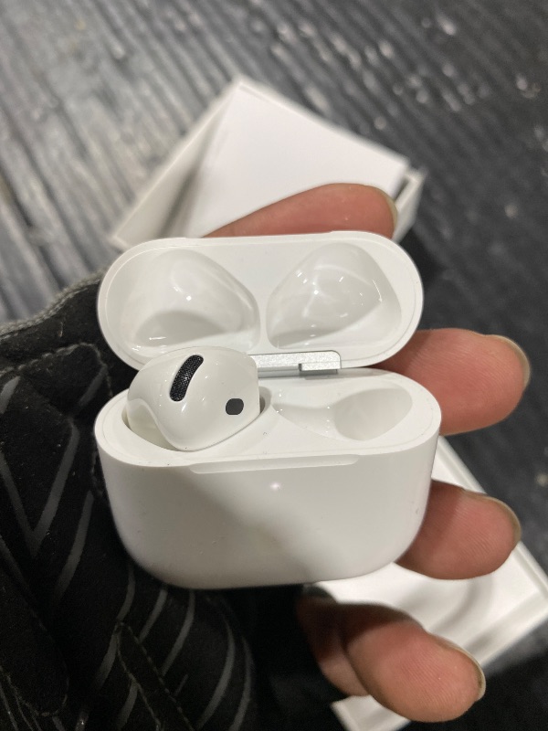Photo 1 of Apple AirPods 4 Wireless Earbuds, Bluetooth Headphones, Personalized Spatial Audio, Sweat and Water Resistant, USB-C Charging Case, H2 Chip, Up to 30 Hours of Battery Life, Effortless Setup for iPhone