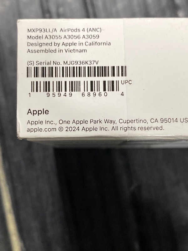 Photo 1 of Apple AirPods 4 Wireless Earbuds, Bluetooth Headphones, with Active Noise Cancellation, Adaptive, Transparency Mode, Personalized Spatial Audio, USB-C Charging Case, Wireless Charging, H2 Chip