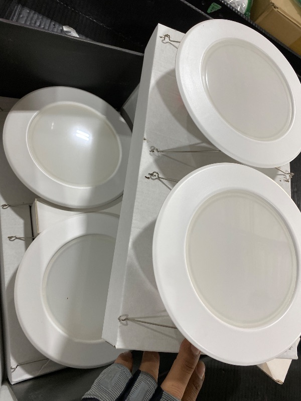 Photo 1 of Philips Hue Smart Recessed 5/6 Inch LED Downlight 4 Pack, White and Color Ambiance Color-Changing Light, 1100LM, Control with Hue App, Works with Alexa, Google Assistant and Apple HomeKit