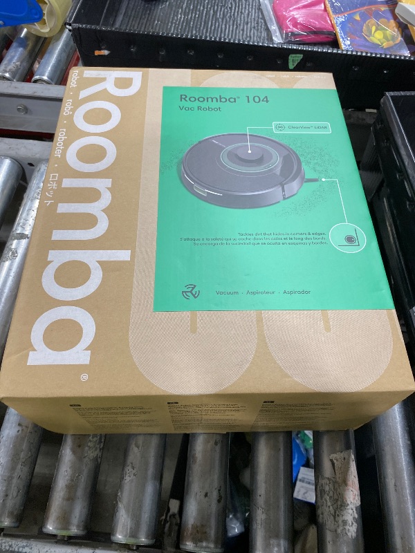 Photo 1 of iRobot Roomba 104 Vac Robot Vacuum - Intense Power-Lifting Suction, Smart & Fast Home Mapping, Ideal for Pet Hair, LiDAR Navigation, Multi-Surface Cleaning, Cleans in Neat Rows, Self-Charging