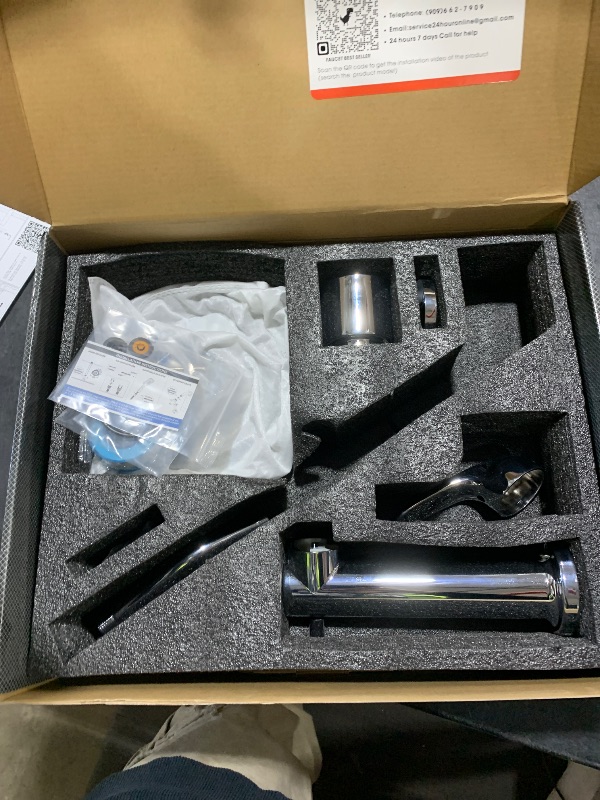 Photo 1 of RAINREVIVE Replacement Faucet Shower Trim Kit for Delta 1300/1400 & 13/14 Series, Tub Shower Faucet Set, High Pressure 8" Round Rain Shower Head - Chrome (Valve/Cartridge Not Included)