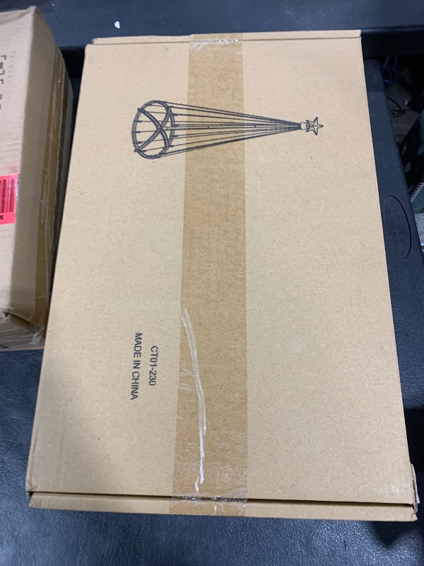 Photo 1 of 7.5FT Smart Cone Christmas Tree, Multicolor Prelit Outdoor Christmas Tree Lights with Star, Music Sync, App & Remote Control, LED Light Show Tree for Indoor Outdoor Decorations