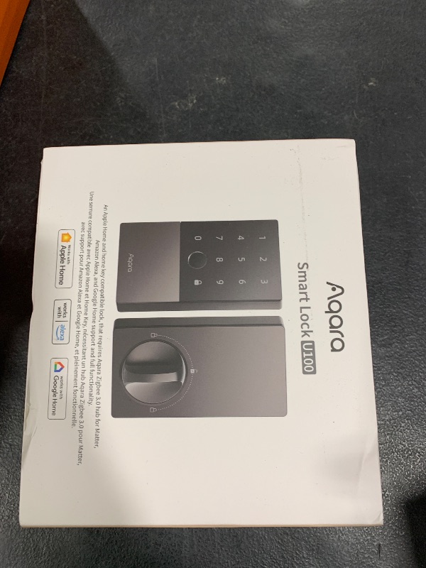 Photo 1 of Aqara Smart Lock U100, Fingerprint Keyless Entry Door Lock with Apple Home Key, Touchscreen Keypad, Bluetooth Electronic Deadbolt, IP65 Weatherproof, Supports Apple HomeKit, Alexa, Google, IFTTT, Gray